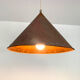 Brutalist pendant lamp, hand-hammered copper, E.S Horn Aalestrup, Denmark 1950-60