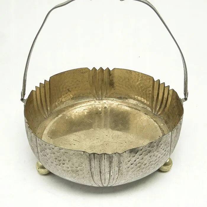 H6l art deco dish with handle