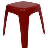 Vintage Space age plastic stool table mid century red plant stand