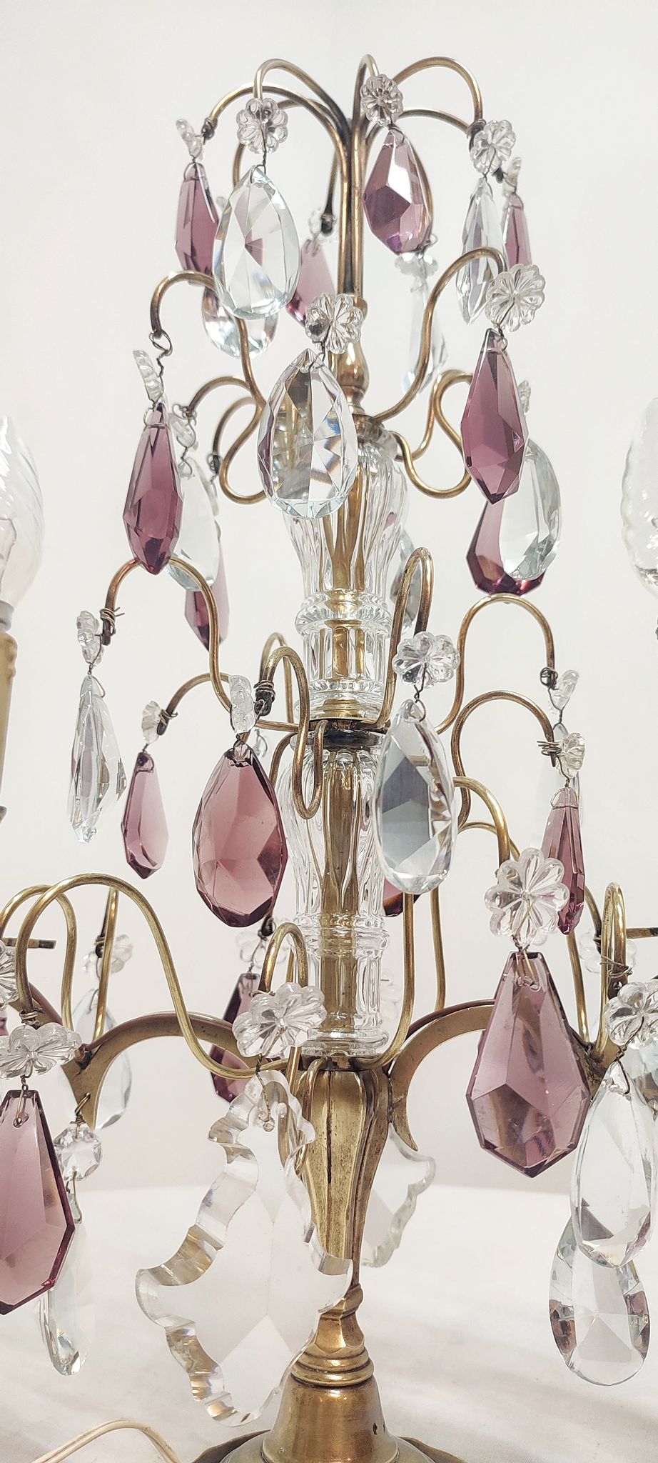 Lampe de table en bronze et cristal, France