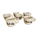 Set of 6 stoneware coffee cups from the 1970s.