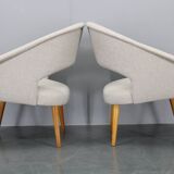 1960s Pair of Restored Shell Chairs, Czechoslovakia