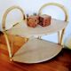 Corner wicker shelf