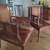 2 Art Deco chairs and 2 armchairs, 1930.