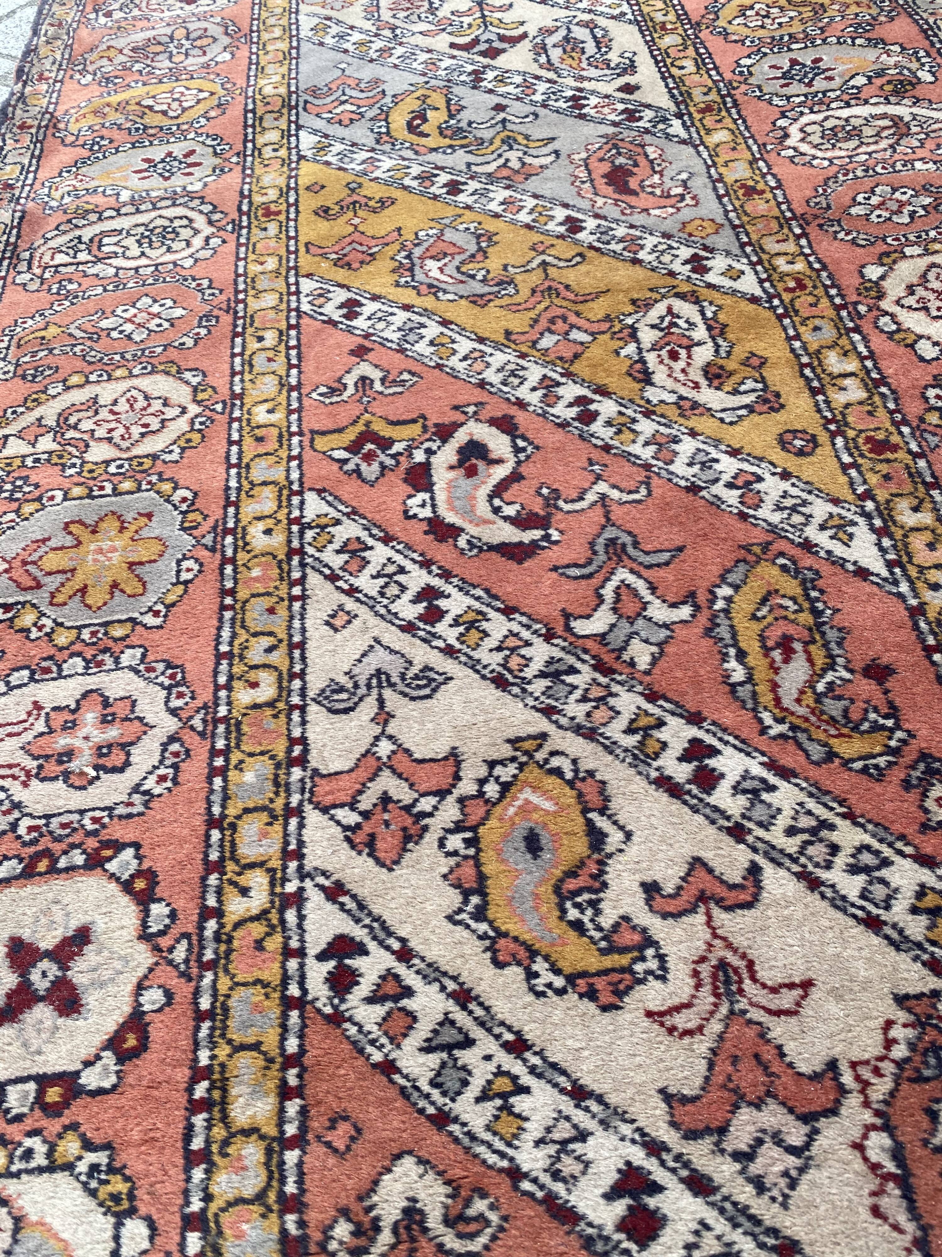 Vintage sinkiang carpet for handmade corridor 90x358 cm