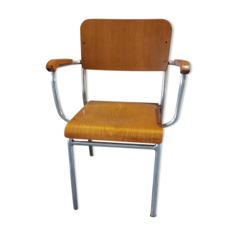 Fauteuil en bois et aluminium par Alpos, 1970s