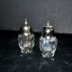 Swarovski lot salière en cristal taillé à facette sel poivre signé SC design 1980