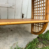 Vintage rattan wall shelf