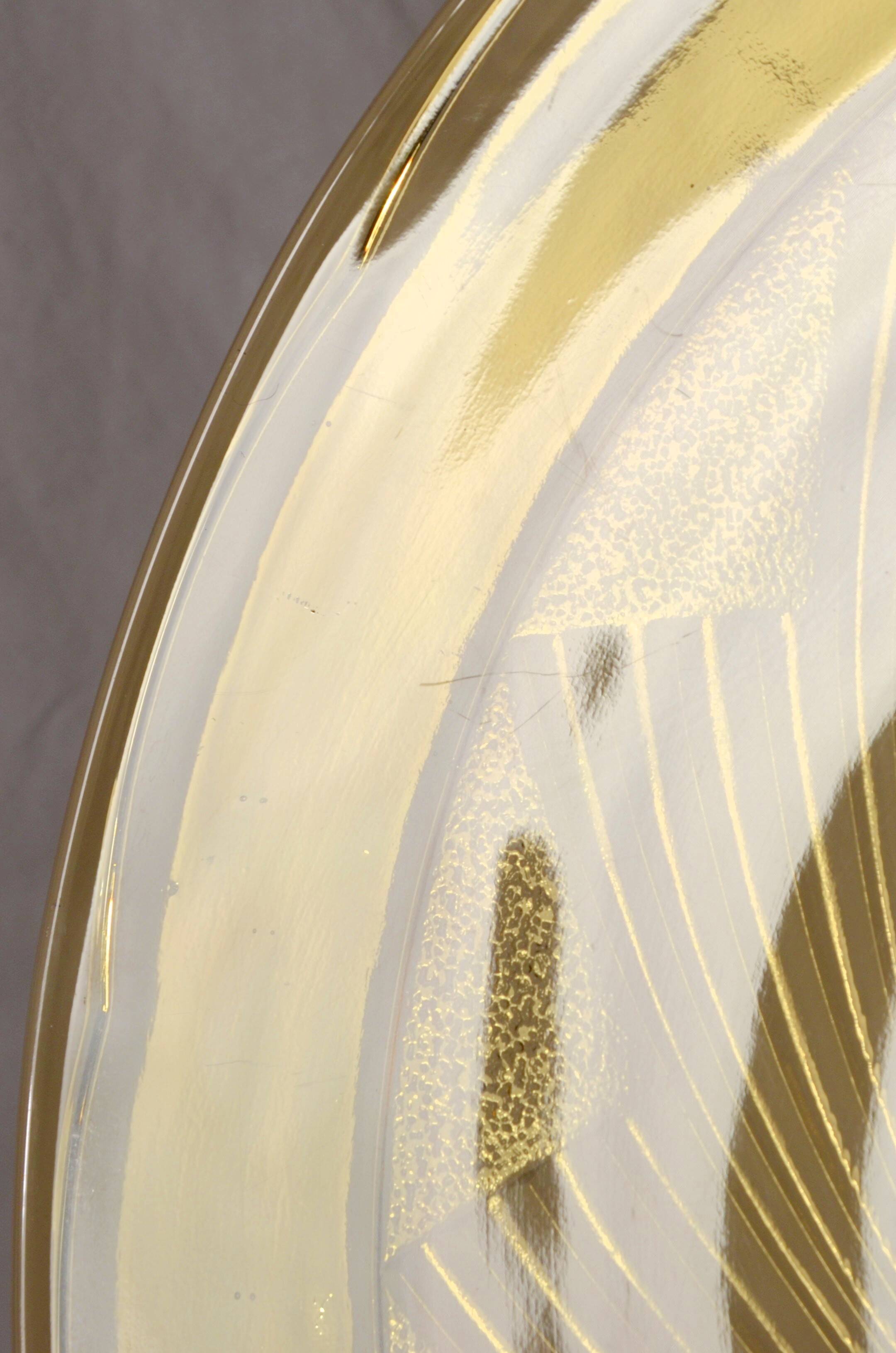 Art Deco bowl in smoked pressed glass and silver-plated metal, 30x8cm