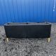 Danish vintage two and half seater black leather Stouby sofa 1960s