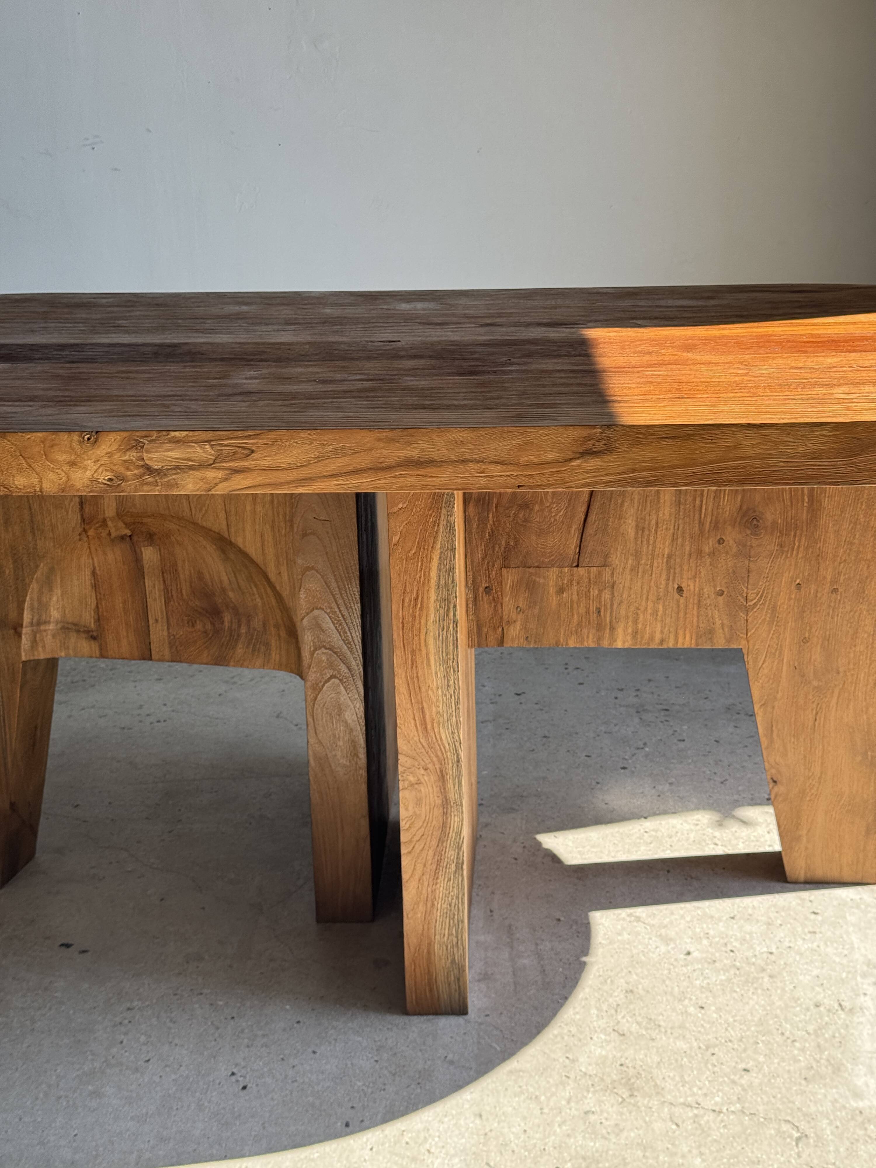 Immense solid teak table 2.10m x 1m