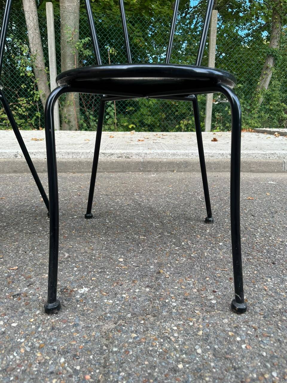 Pair of vintage bistro chairs in black metal — Terrace & Balcony