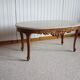 Oval coffee table - carved wood - white veined marble - Regency / Louis XV style