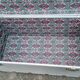 Old metal aluminum trunk / mail trunk / industrial / interior fabric