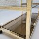 70s glass and gold metal TV stand coffee table