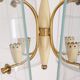 Lustre vintage années 50 en laiton et verre décoré design italien