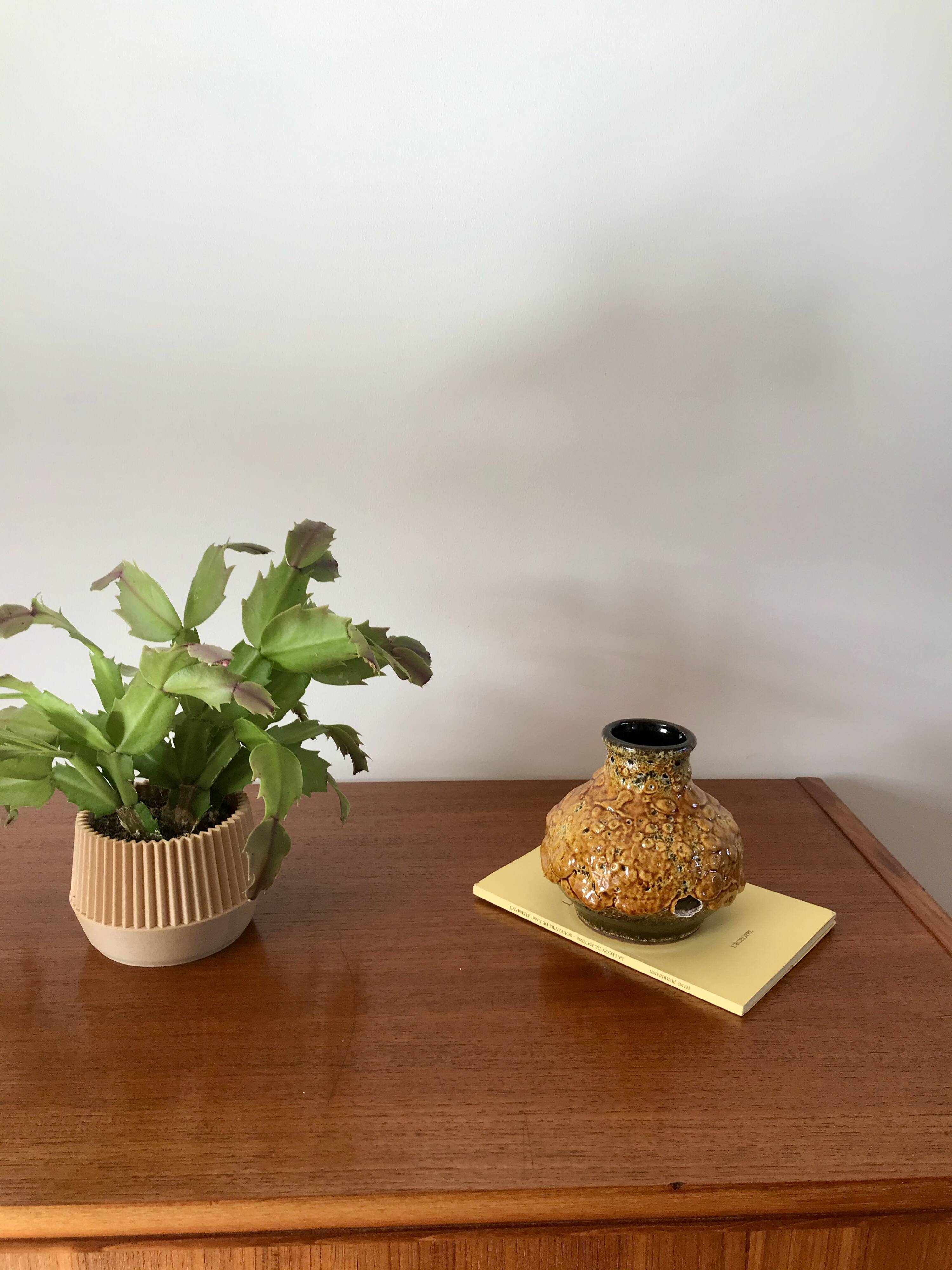 Fat Lava yellow ceramic vase from the 70s