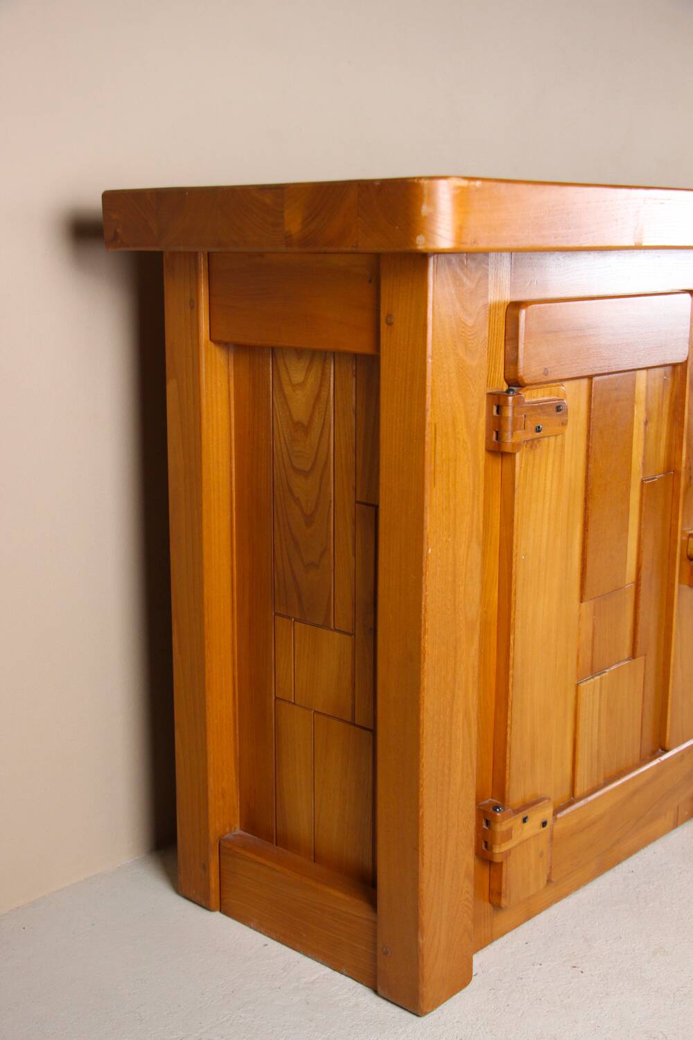 Brutalist grand buffet in solid elm