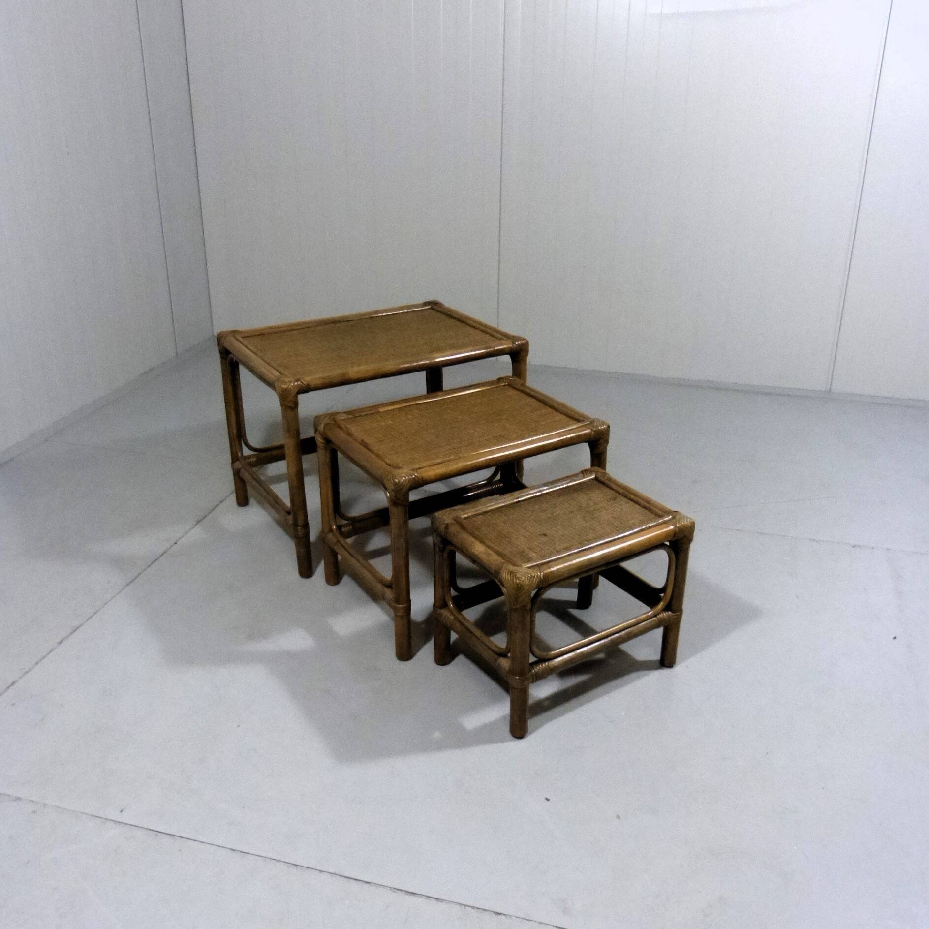 Rattan nesting tables 1970’s