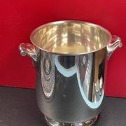 Champagne bucket cooler silver metal shell socket, Gallia Christofle