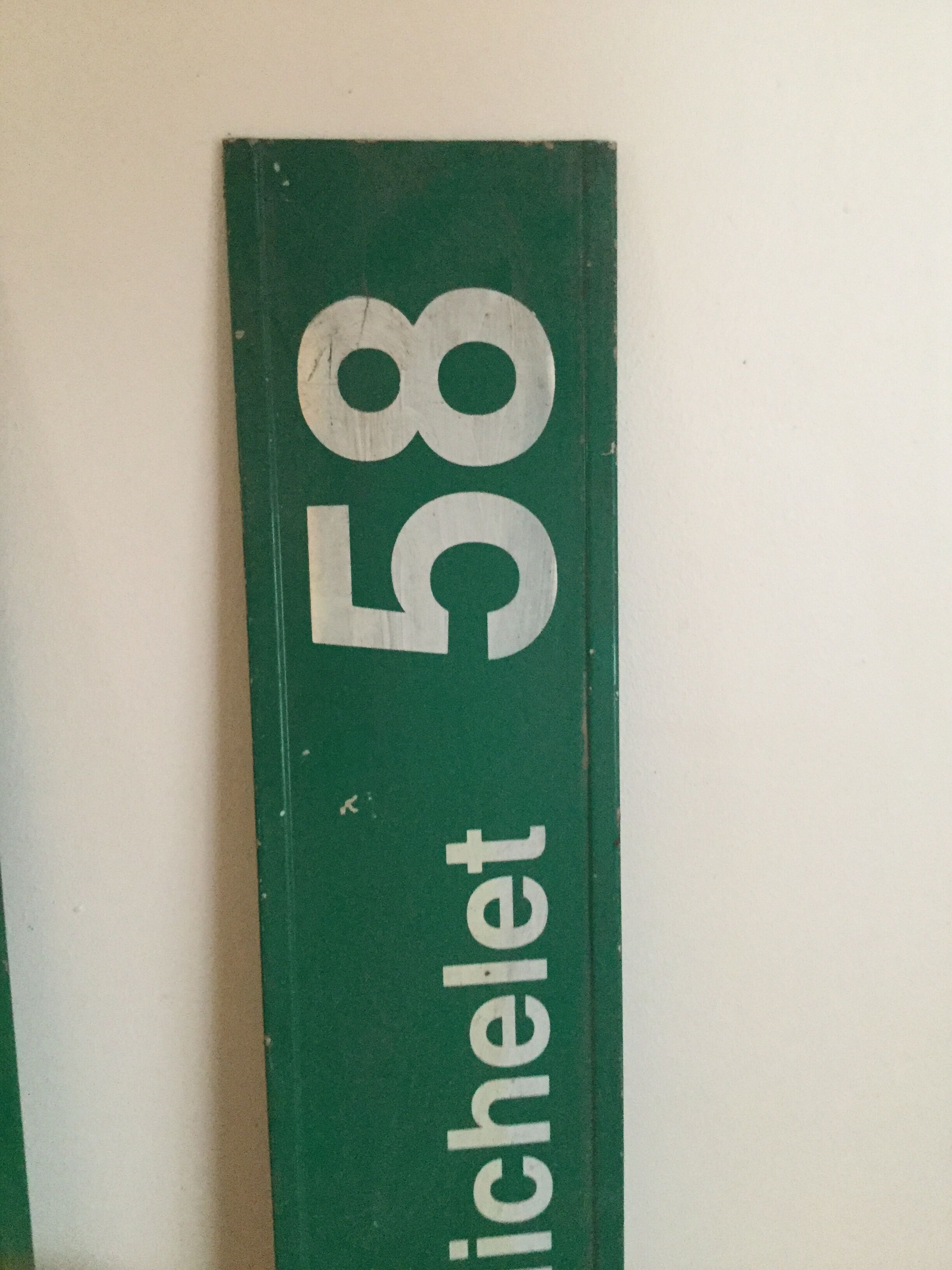 Plates vintage parisian bus signage