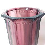 Large art deco vase in amethyst glass from luxval - val saint lambert