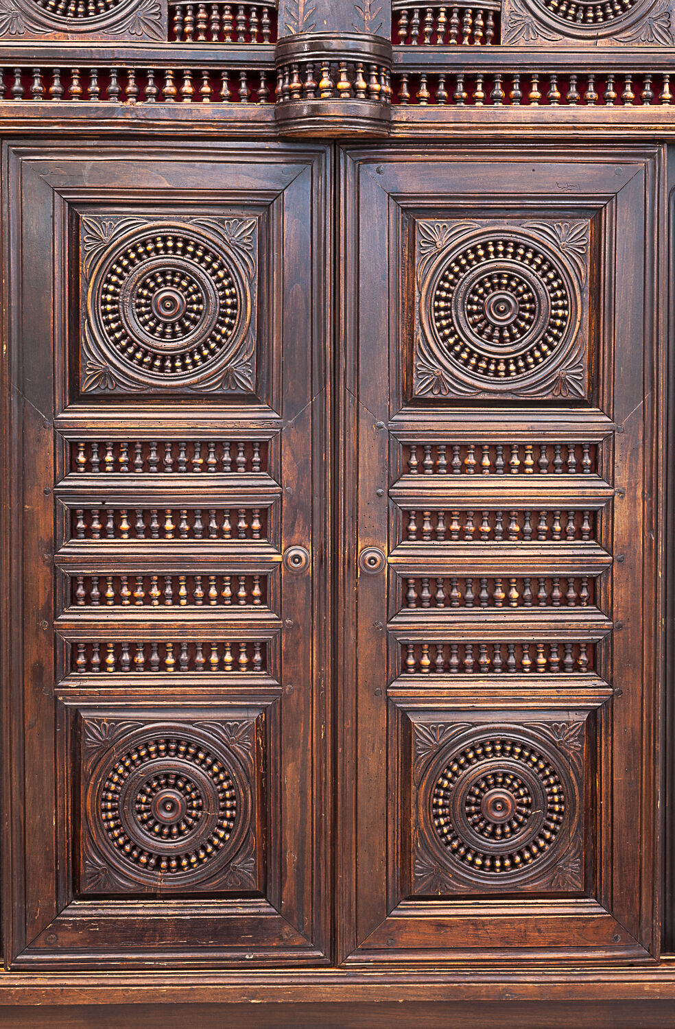 Vintage neo-breton sideboard in solid oak, 1880