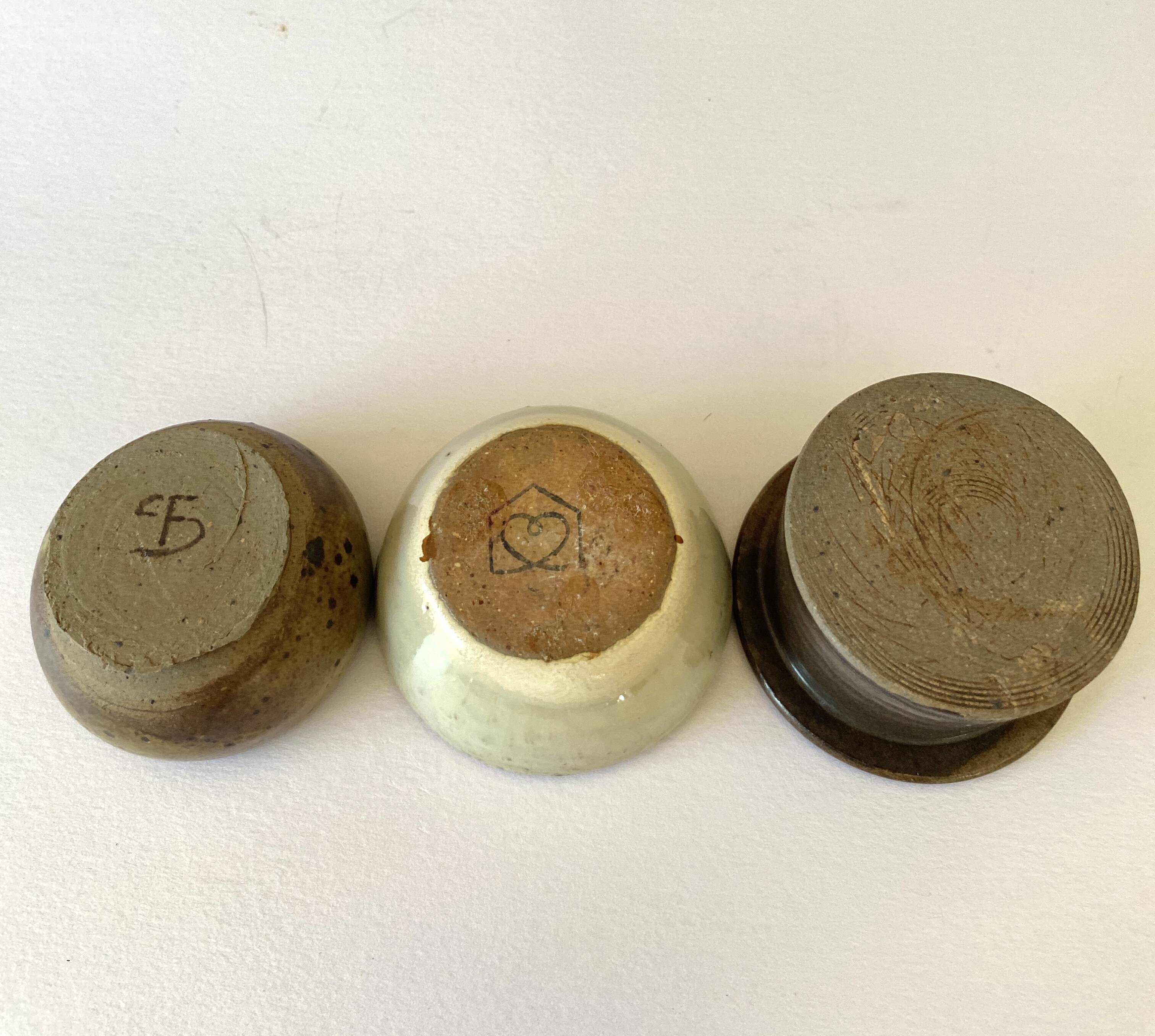 3 Spice bowls, glazed stoneware