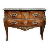 Louis XV style curved chest of drawers in marquetry circa 1880