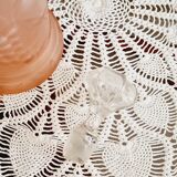 Pink frosted glass bottle, empoli italy