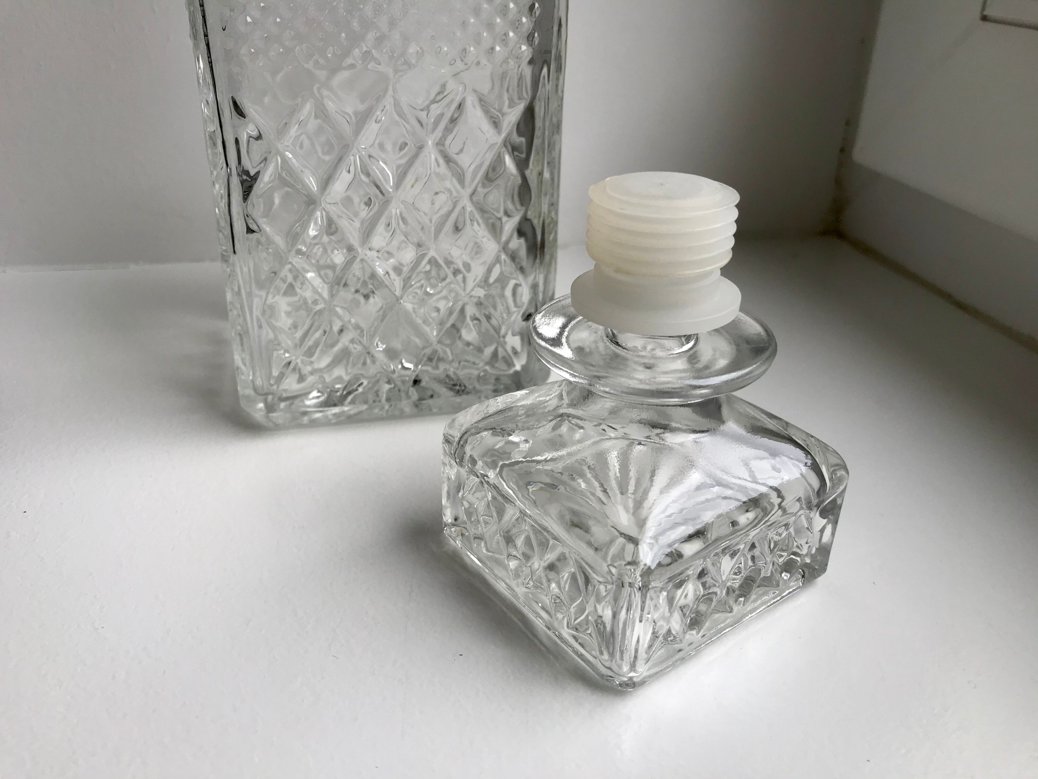 70s glass whiskey decanter