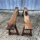 Pair of antique oak benches