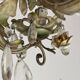 Lustre à décor de Fleurs en Porcelaine et pampilles