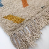 Moroccan Berber carpet boujaad beige with colorful patterns 283x203cm