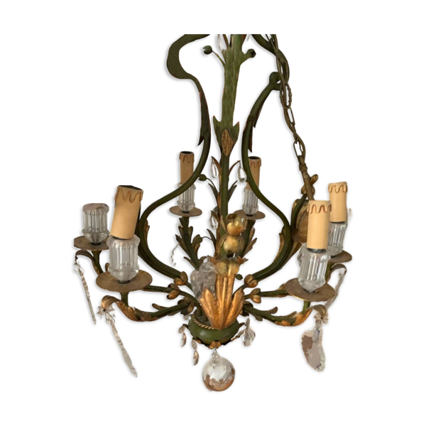 Lustre en cristal doré et vert — Beyit