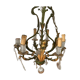 Lustre en cristal doré et vert
