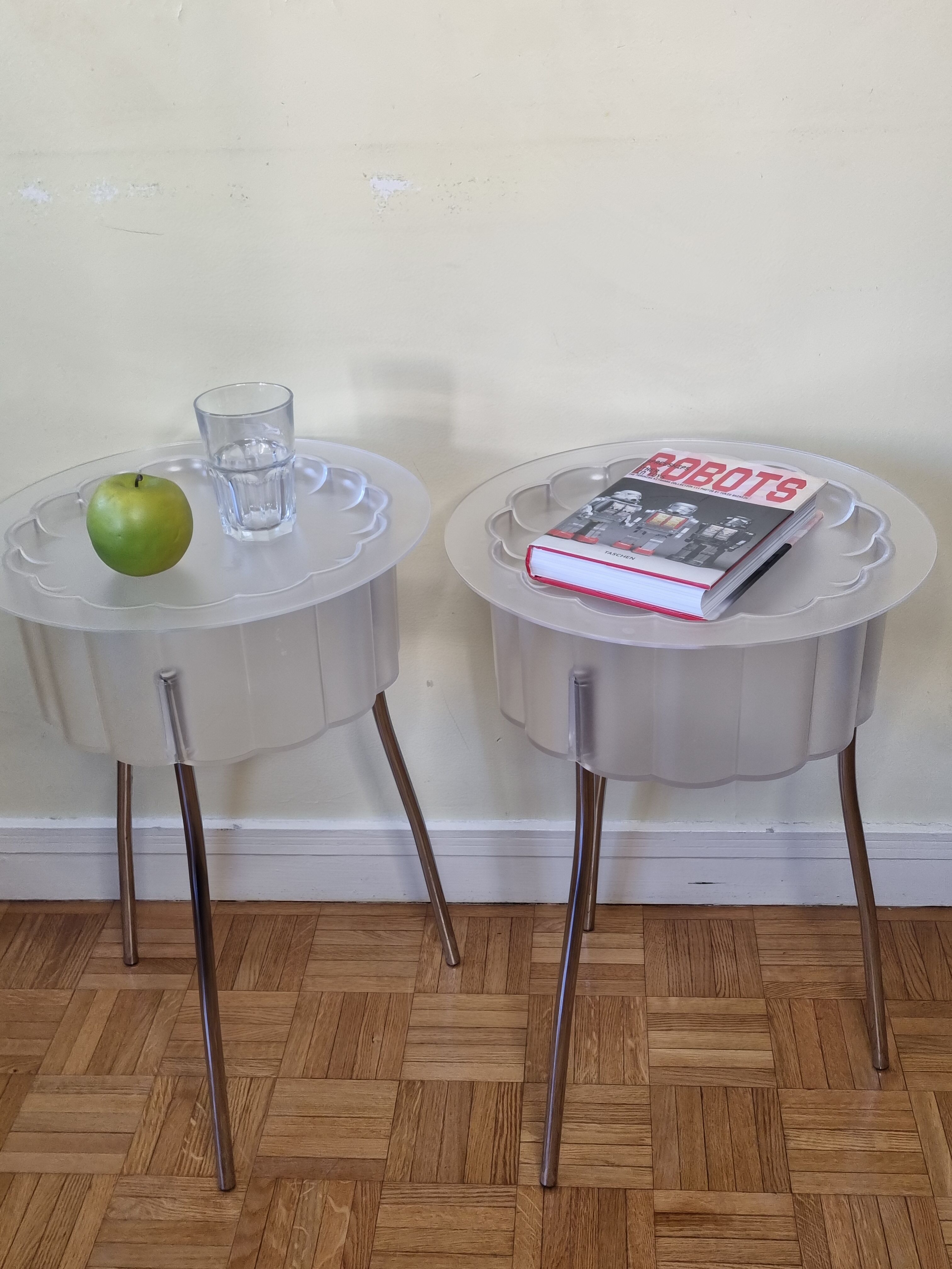 Pair of Hatten side tables with serving top, Swedish design Ehlén Johansson