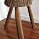 Tabouret bois massif art populaire français