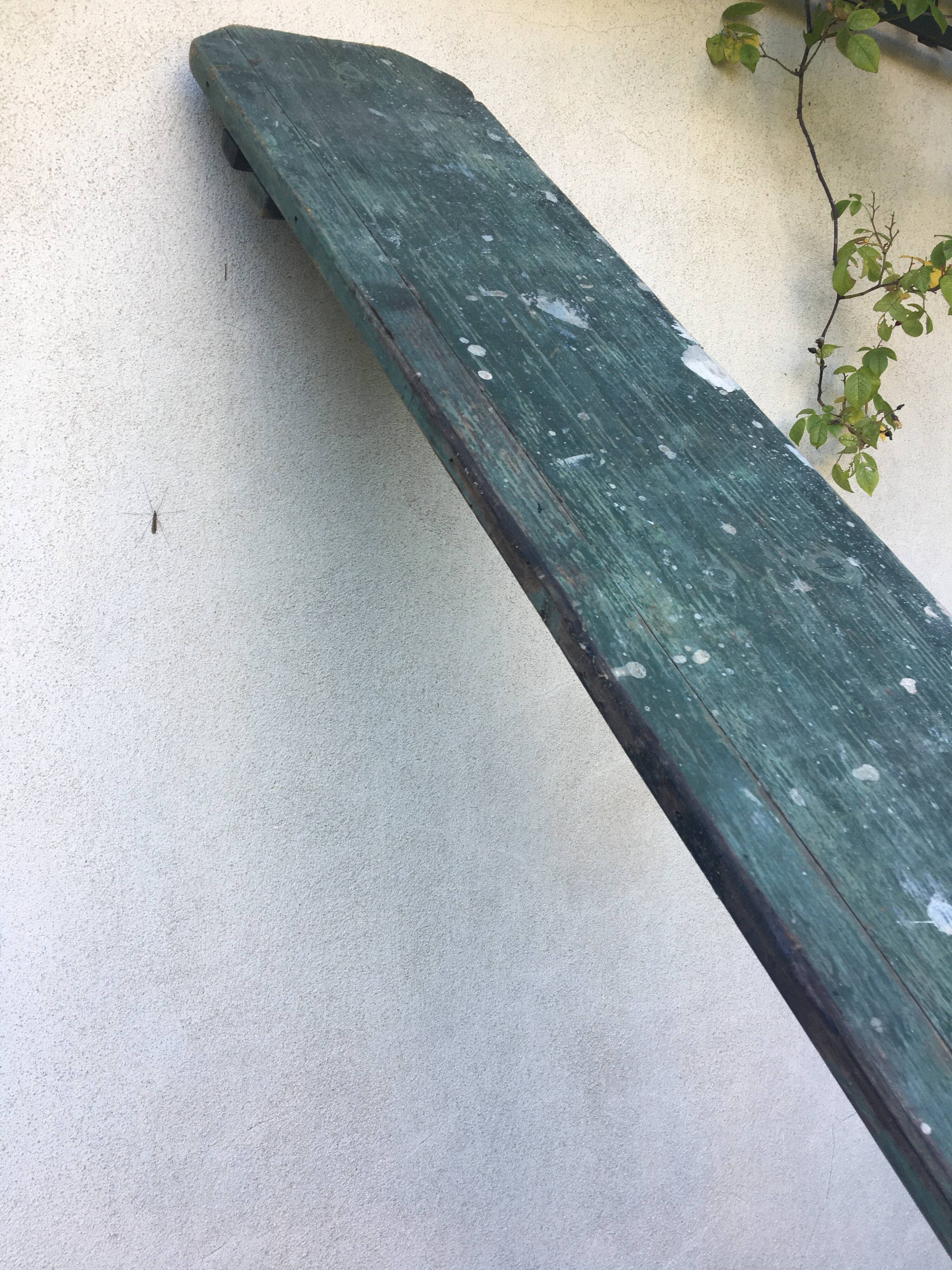 Wooden trestle bench