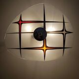 Modernist Czechoslovakian Zukov pendant light, geometric pattern, 1960