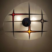 Modernist Czechoslovakian Zukov pendant light, geometric pattern, 1960
