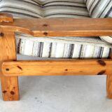 Vintage armchairs brutalist pine, 60's