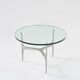 Knut HESTERBERG Round coffee table in glass and polished aluminium