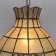 Suspension en feuille nacre et laiton vintage 1970's
