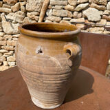 Ancient terracotta pottery jar