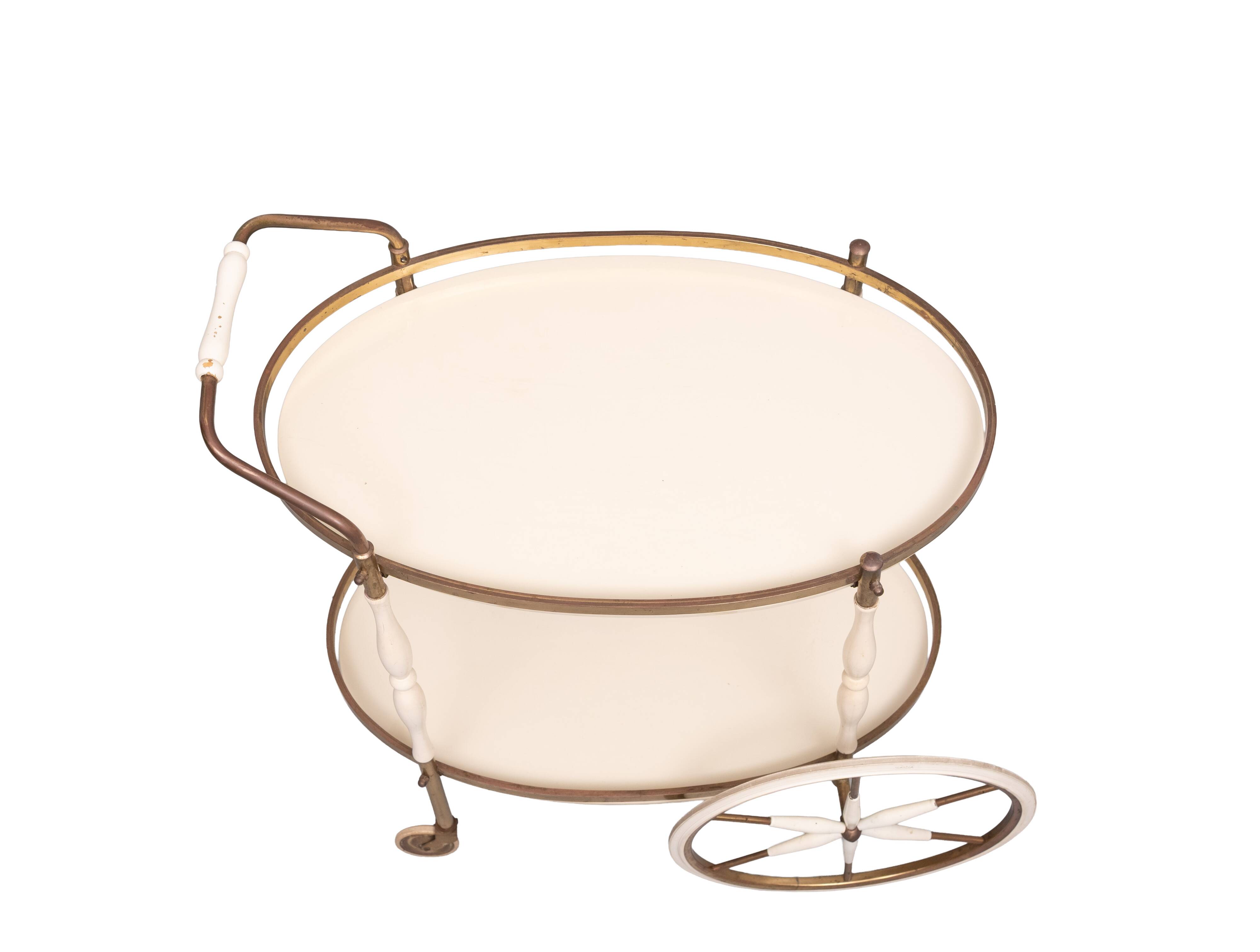 Oval shaped glass tops serving trolley Italy 1950s