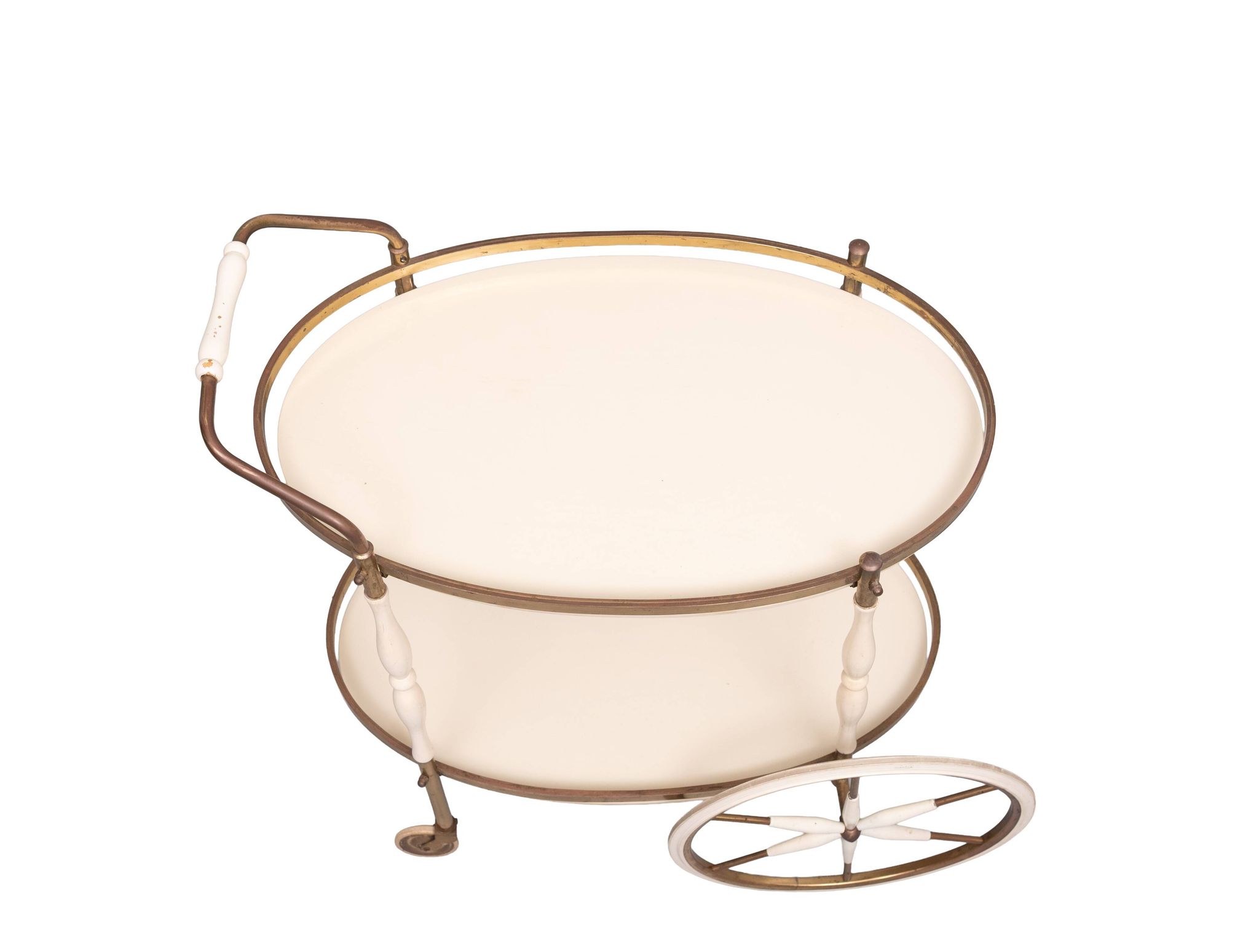 Oval shaped glass tops serving trolley Italy 1950s