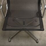 Multiple Eames Aluminum Group EA108 Dining Chairs Charcoal Netweave Mesh, Vitra