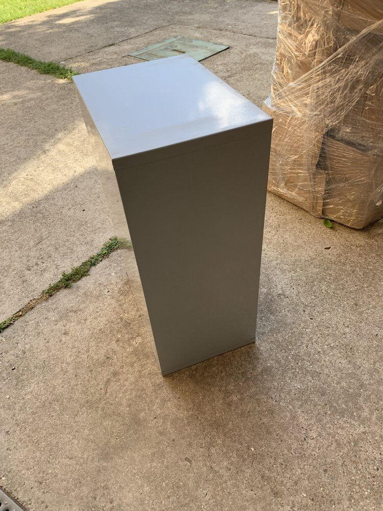 Industrial grey metal chest of drawers, 1980s