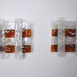 Pair of poliarte sconces by Albano Poli, 1970, Murano Italy